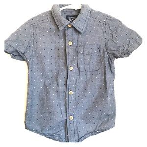 the childrens place- blue dotted shirt